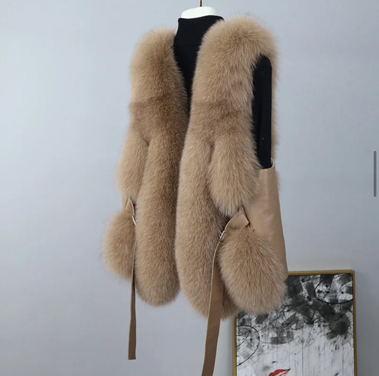 Luxury real fur gilet best sale