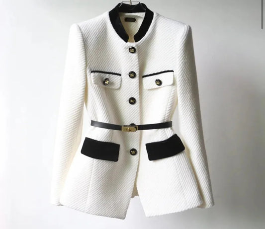 Single Breasted Belt Wrap Blazer