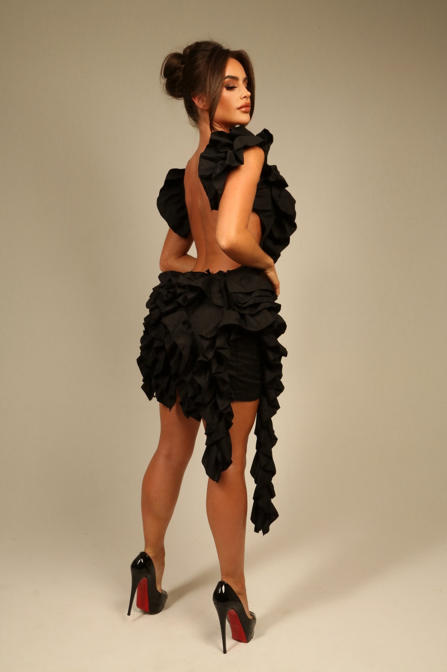 Ruffle Backless Ja'Lau Dress