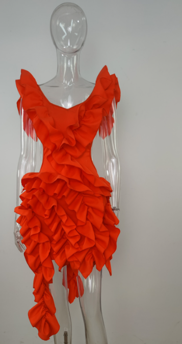 Ruffle Backless Ja'Lau Dress